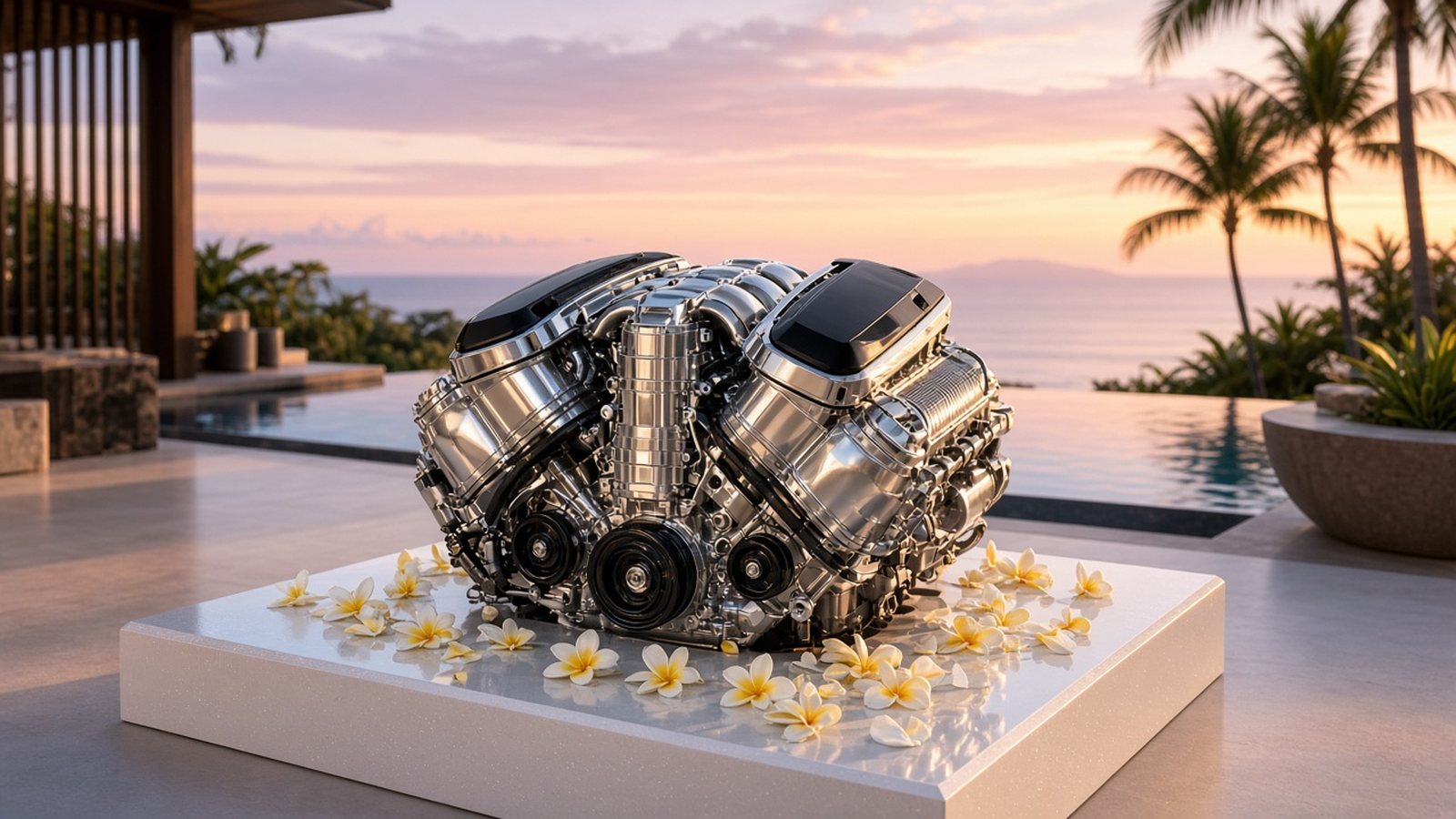 V8 engine in the studio